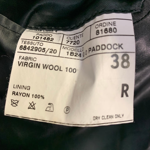 RALPH LAUREN Size 38 Black Wool Velvet Trim Notch Lapel Hidden Buttons Coat