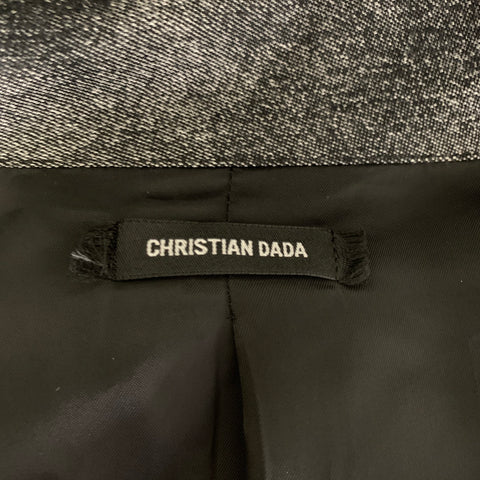 CHRISTIAN DADA Black White Graphic Dagger Coat