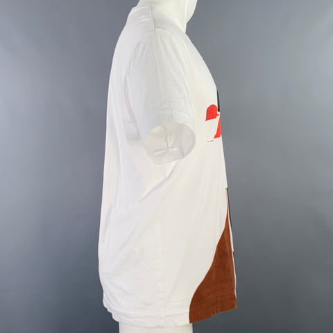 COMME des GARCONS Size M White Multi Color Color Block Cotton T-shirt