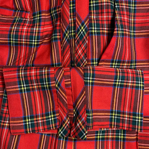 OVADIA & SONS Size 34 Sideline Red Multi Color Plaid Wool Straight Zip Fly Dress Pants