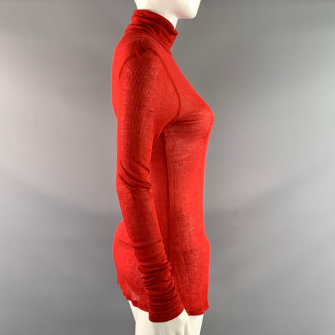 KIKI DE MONTPARNASSE Size M Red Modal & Cashmere Ribbed Pullover Womens