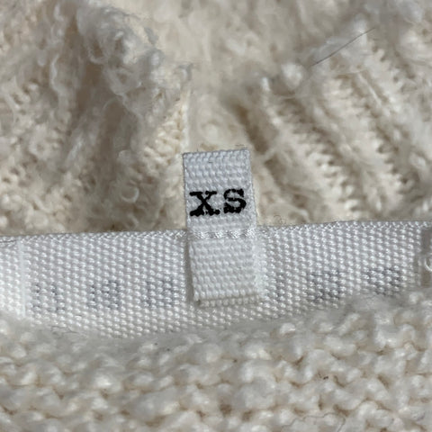 MAISON MARGIELA Size XS Cream Cotton Polyamide Shaggy Knit Cardigan