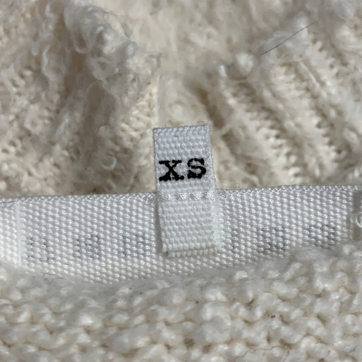 MAISON MARGIELA Size XS Cream Cotton Polyamide Shaggy Knit Cardigan