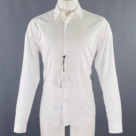 VERSACE COLLECTION Size M White Cotton Button Up Long Sleeve Shirt