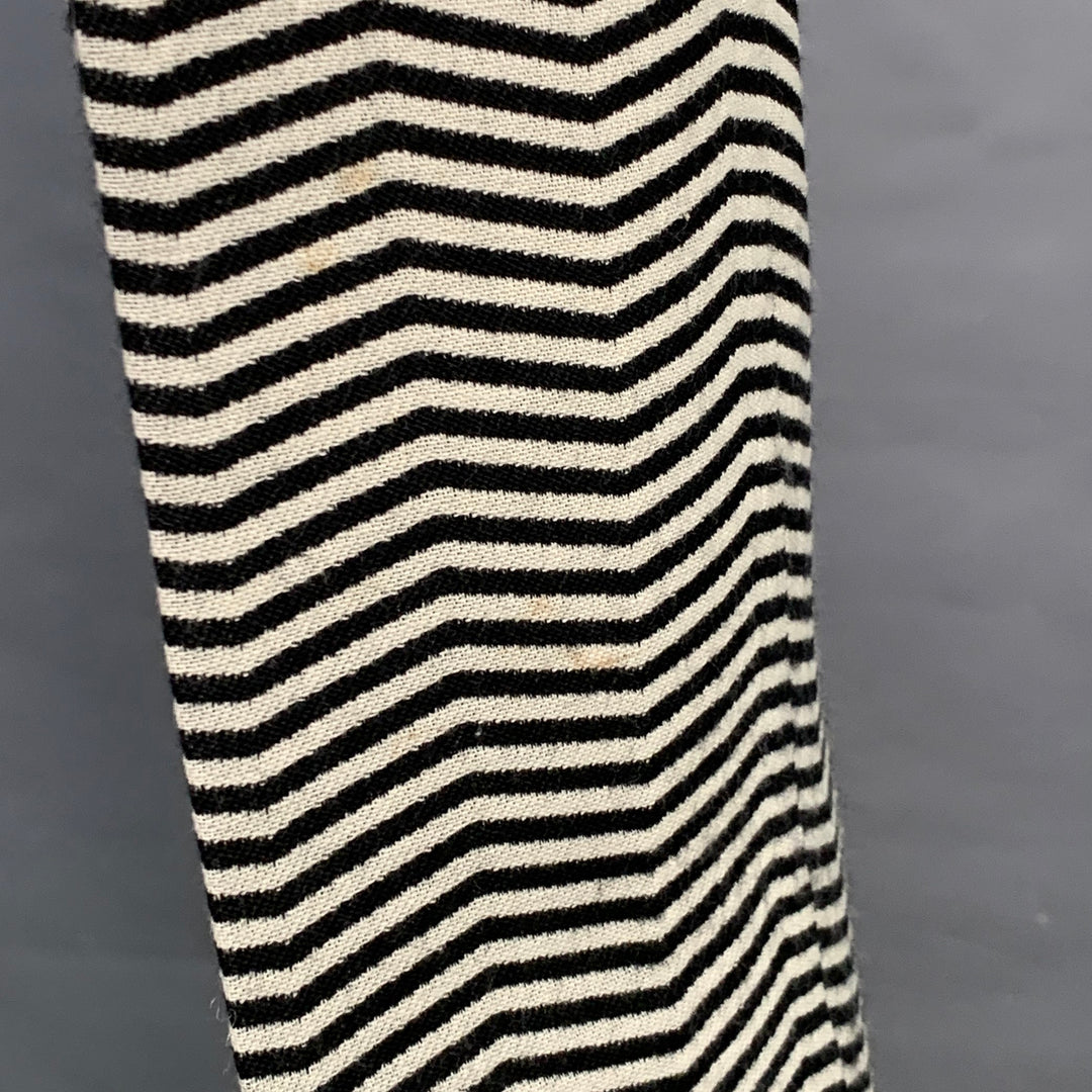 EMPORIO ARMANI Size 40 Regular Black White Chevron Virgin Wool Notch Lapel Suit