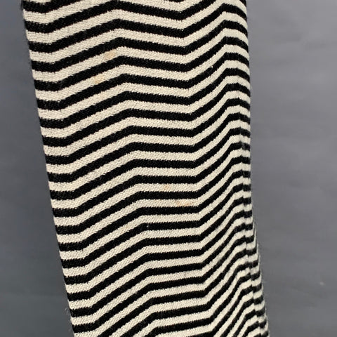 EMPORIO ARMANI Size 40 Regular Black White Chevron Virgin Wool Notch Lapel Suit