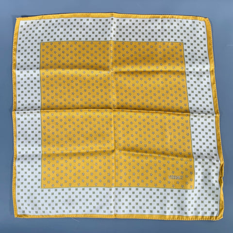 VERSACE Yellow White Stars Silk Pocket Square