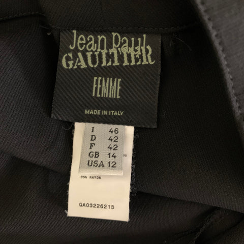 JEAN PAUL GAULTIER Size 34 Black Wool Blend Wide Leg Casual Pants
