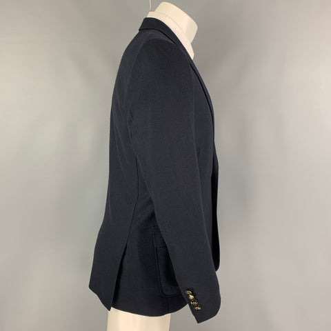 THE KOOPLES Size 40 Navy Cashmere Peak Lapel Sport Coat