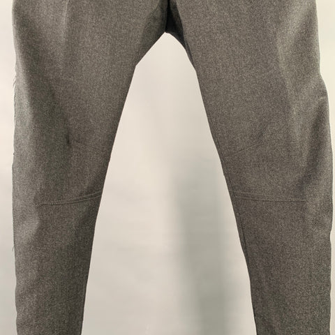 LANVIN Size 32 Charcoal Wool Cashmere Ankle Zip Flat Front Dress Pants