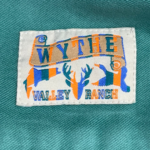 WYTHE VALLEY RANCH Size XXL Green Cotton Western Long Sleeve Shirt