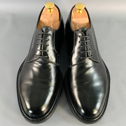 GIVENCHY Size 8 Black Leather Derby Lace-Up Shoes