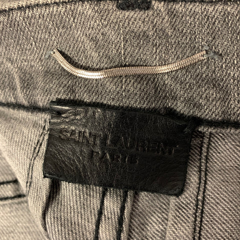 SAINT LAURENT Size 28 Grey Denim Skinny Jeans