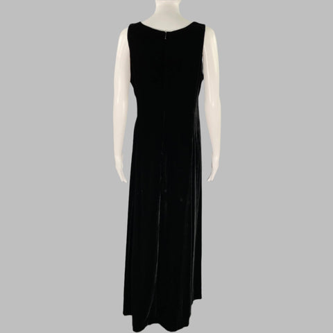 MARGARET OLEARY Size M Black Velvet Sleeveless Long Dress