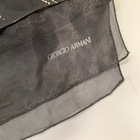 GIORGIO ARMANI Black Cream Abstract Scarf