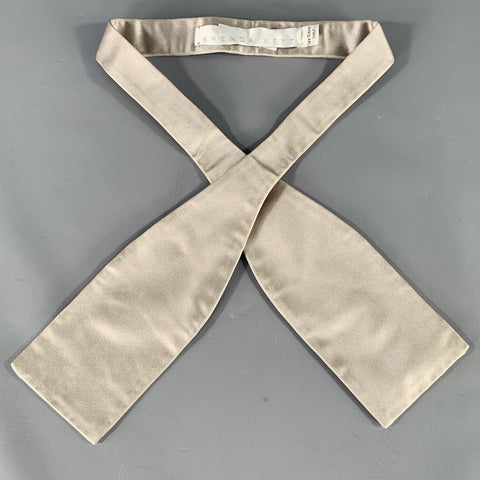 BRENDA KETT Silver Silk Bow Tie