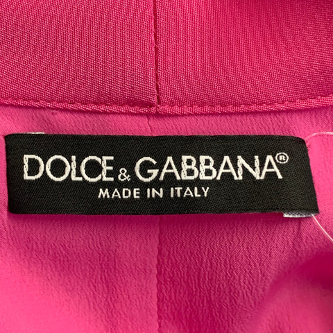 DOLCE & GABBANA Size 4 Pink Multi Color Silk Applique Belted Maxi Dress