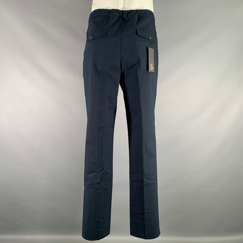 DOPPIAA Size 44 Navy Elastic Waistband Casual Pants
