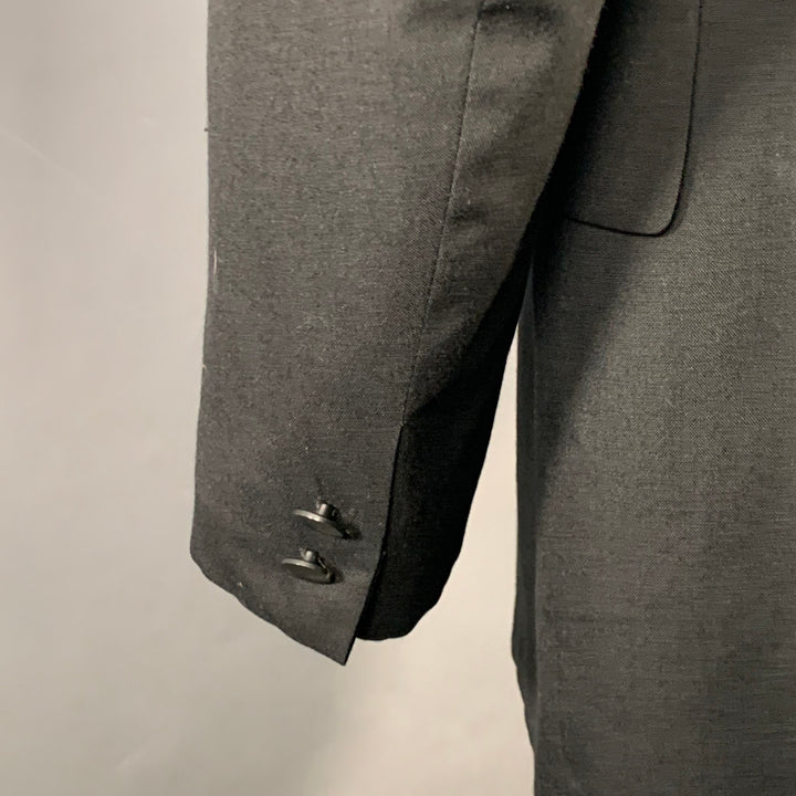 SAKS FIFTH AVENUE Size 40 Long Black Wool Peak Lapel Tuxedo