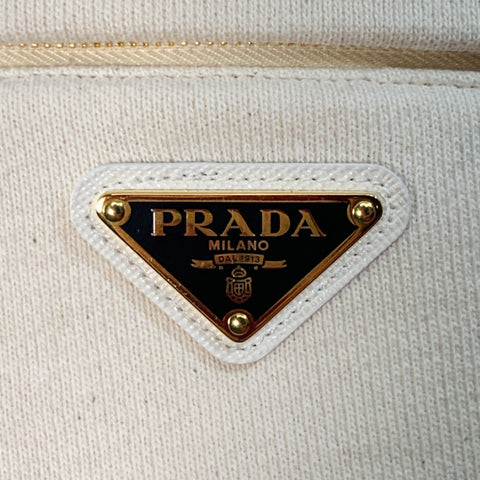 PRADA Size M Beige Cotton Sweatpants Drawstring Athletic Shorts