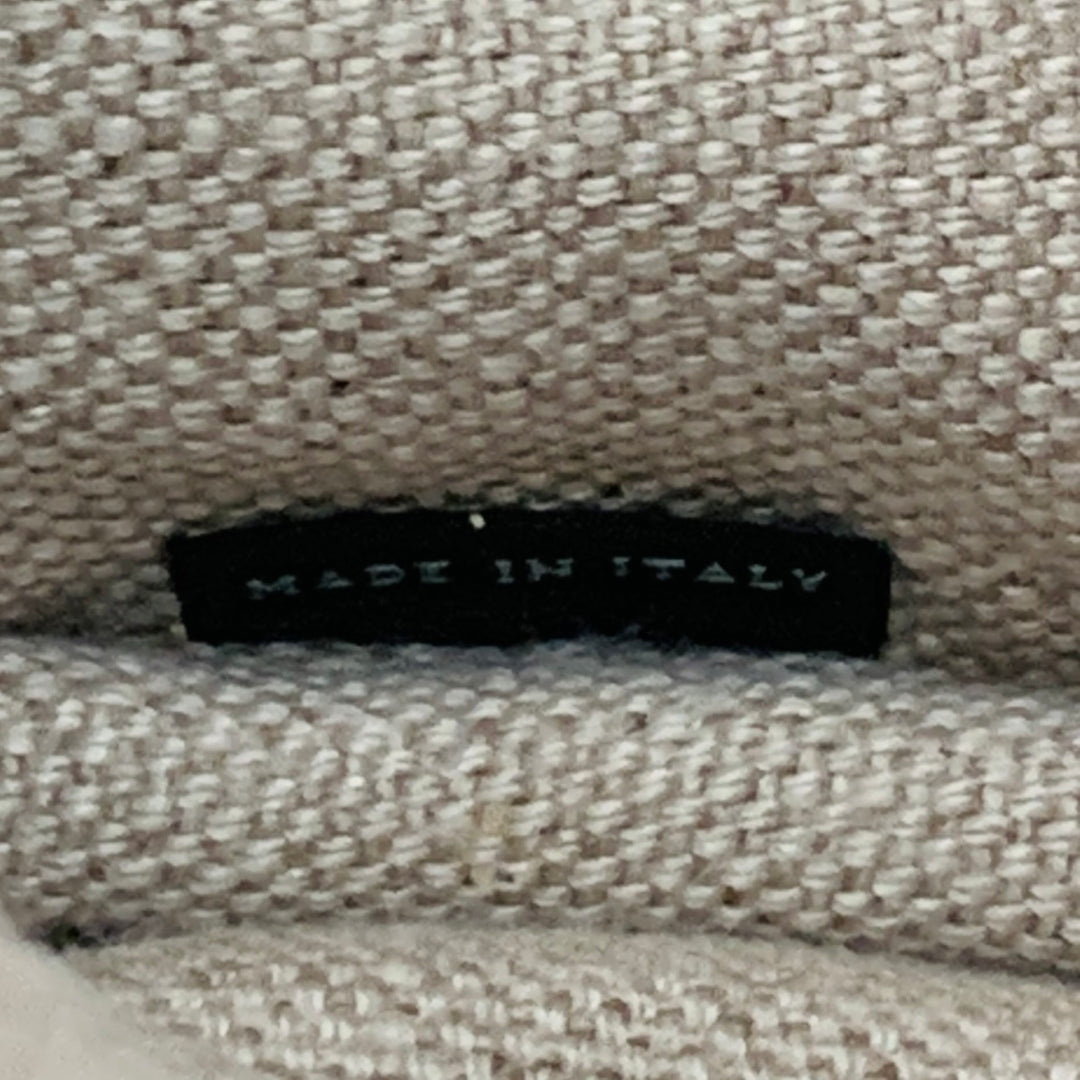 PRADA Canapa Brown Black White Stripe Canvas Open Top Tote Handbag