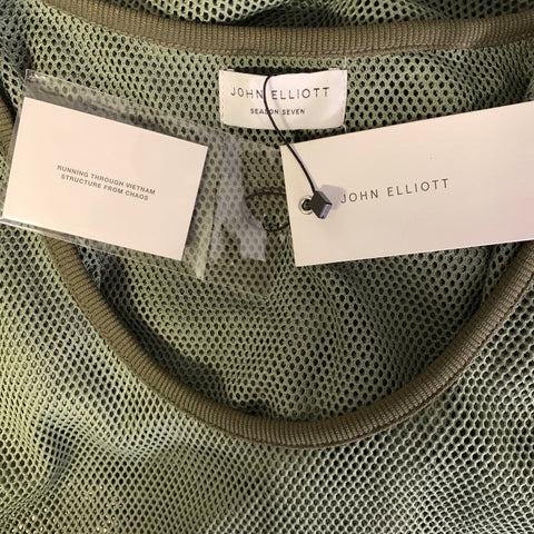 JOHN ELLIOTT Size XXL Green Olive Mesh Polyester Basketball Tank Top