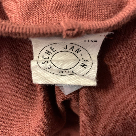JAN JAN ESSCHE VAN Size L Burgundy Solid Cotton Cashmere Long Sleeve Shirt