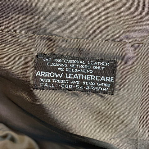 JOHNSTON & MURPHY Size S Brown Tan Leather Zip Up Jacket