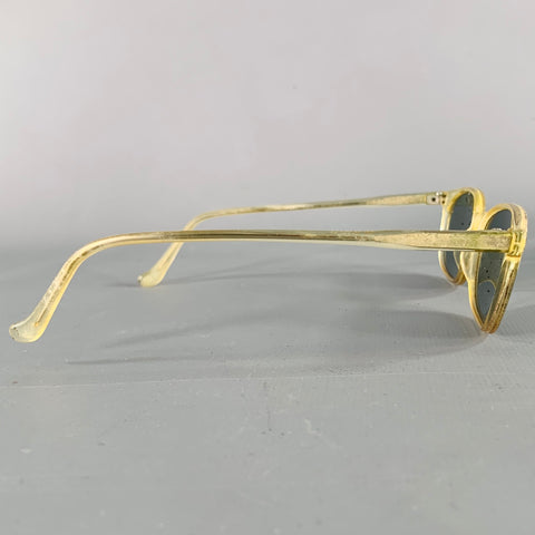 Lunettes de soleil vintage en acétate jaune