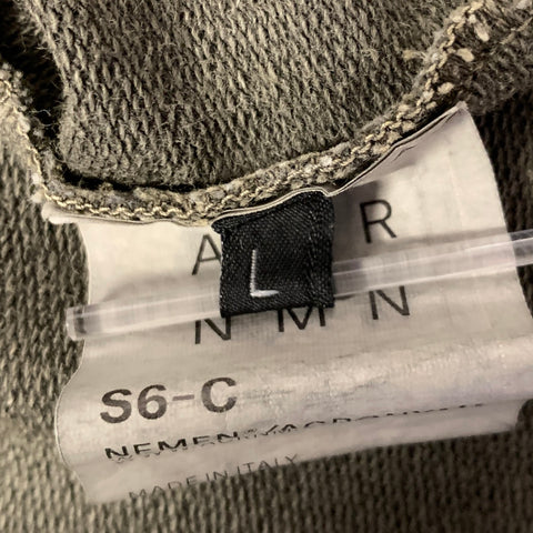 ACRONYM Size L Grey Olive Wash Cotton Crew-Neck Sweatshirt