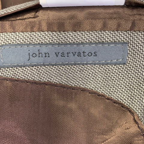 JOHN VARVATOS Size 40 Grey Woven Wool Notch Lapel Suit