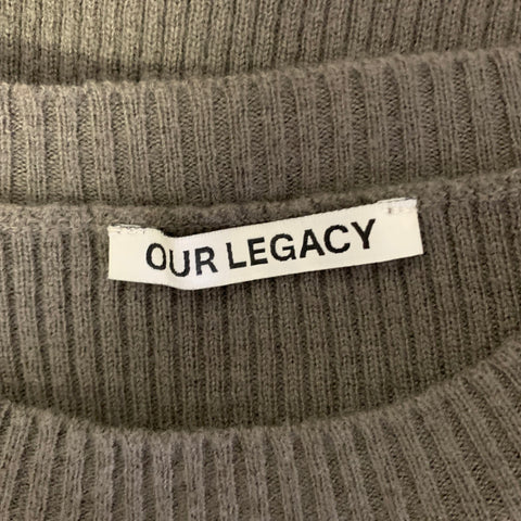 OUR LEGACY Size S Grey Merino Wool Pull On Sweater