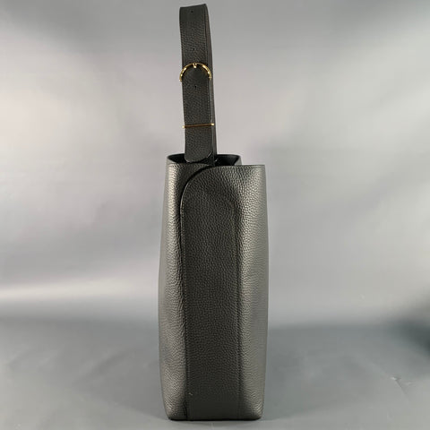 CUYANA Grey Pebble Grain Leather Tote Bag