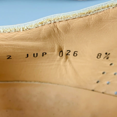 JIL SANDER Size 8.5 Beige Perforated Leather Slip On Loafers