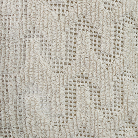 OAS Size L Atlas Cuba Crochet Cream Geometric Cotton Blend Short Sleeve Shirt
