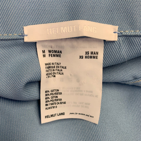 HELMUT LANG Size M Femme Trucker Soda Blue Cotton Blend Cropped Denim Jacket