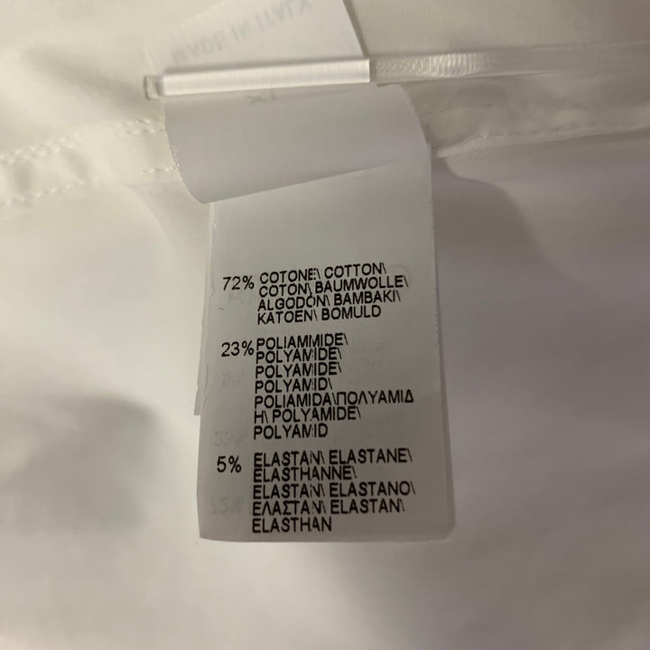BRUNELLO CUCINELLI Size XL White Cotton Blend Beaded Shirt