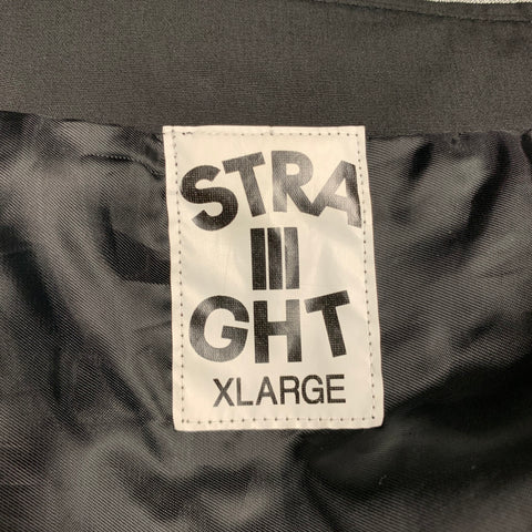 STRAIIIGHT Size L Black White Graphic Snaps Coat