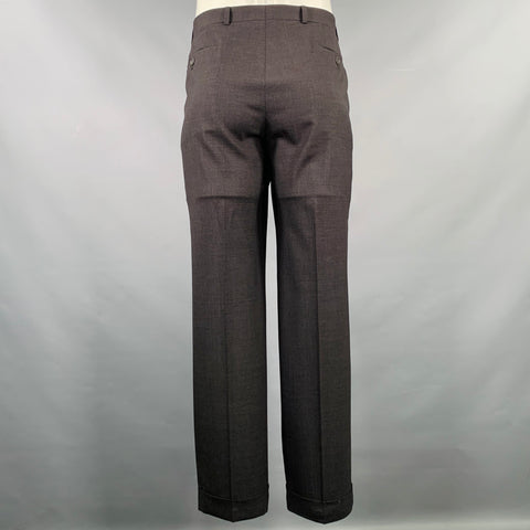ARMANI COLLEZIONI Size 34 Grey Wool Blend Flat Front Dress Pants