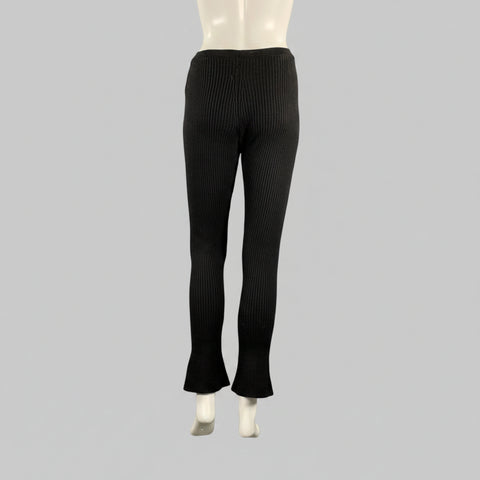 PRADA Size 2 Black Wool Flared Leggings