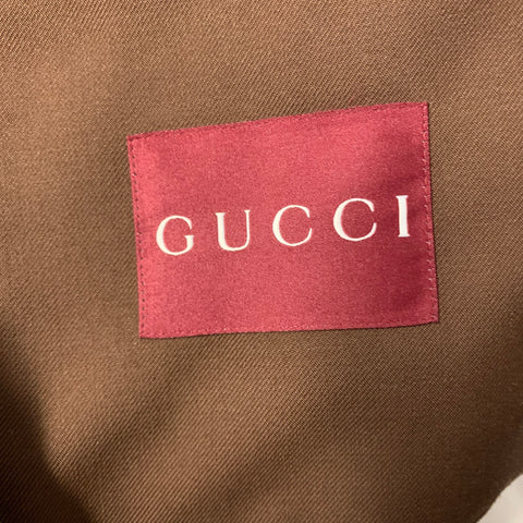 GUCCI Size 36 Brown Wool Zip Up Jacket