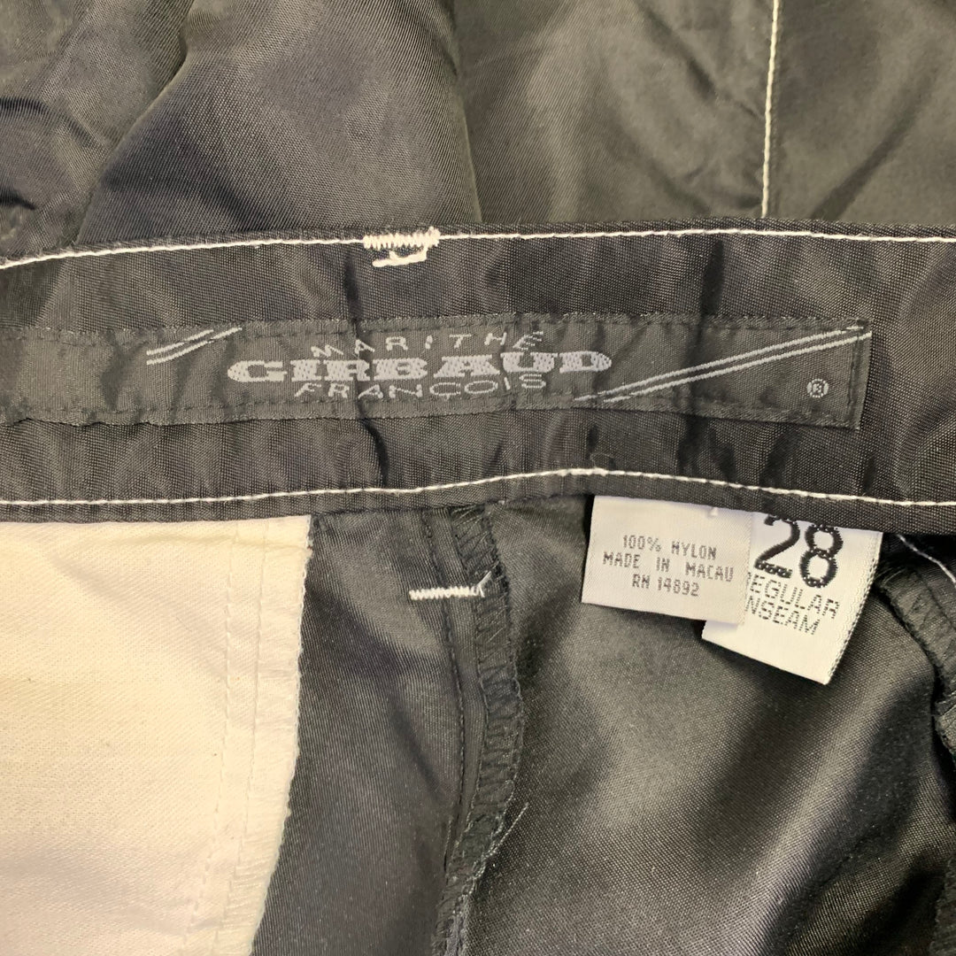MARITHE+FRANCOIS GIRBAUD Size 28 Black White Nylon Contrast Stitch Cargo Casual Pants