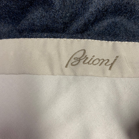 BRIONI Size 32 Heather Blue Grey Virgin Wool Flat Front Dress Pants