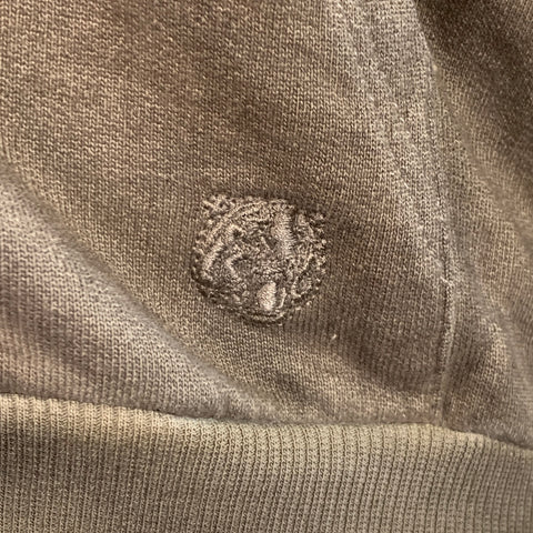 BALMAIN Size M Grey Olive Cotton Distressed Hoodie Sweatshirt