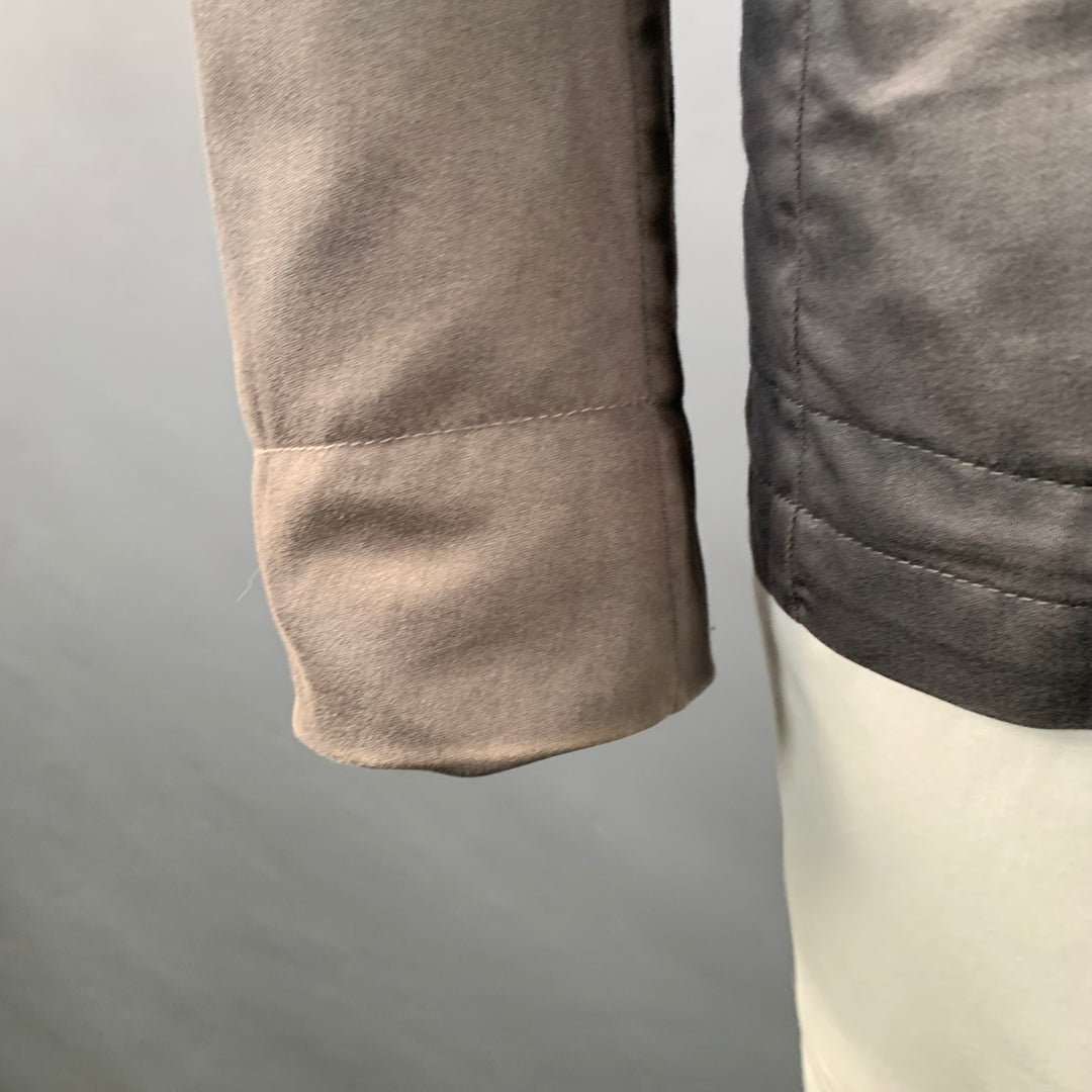 BURBERRY BRIT Size L Grey Slate Cotton Buttoned Jacket