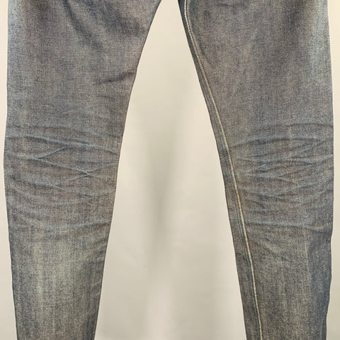 RAG & BONE Size 32 Blue Indigo Contrast Stitch Cotton Straight Jeans