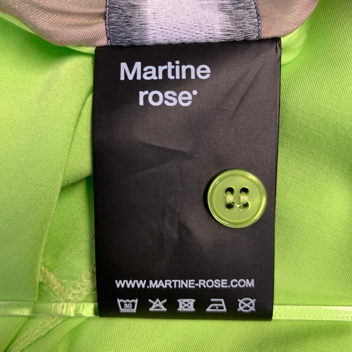 MARTINE ROSE Size L Lime Green Mixed Fabrics Layered Short Sleeve Shirt