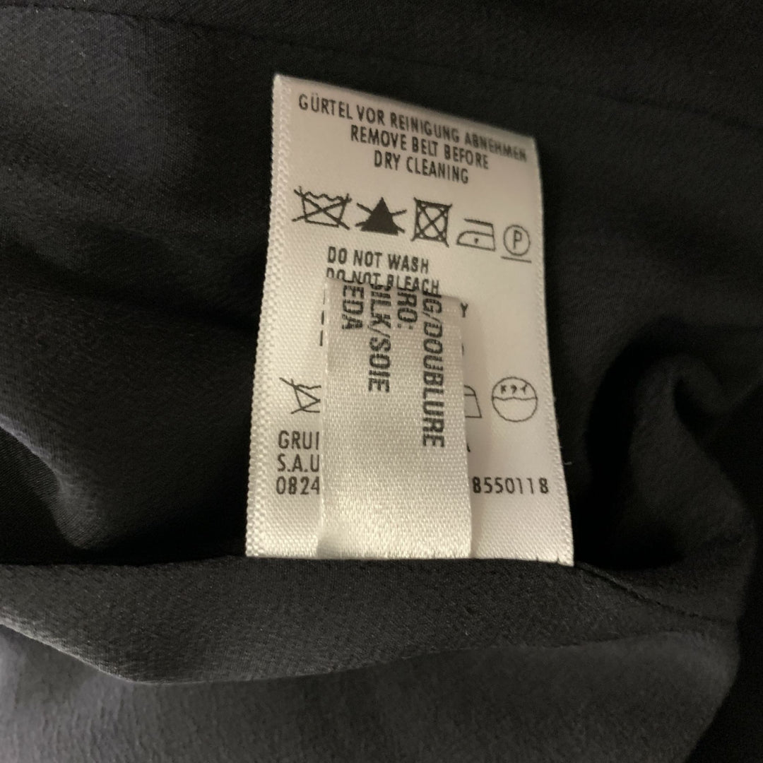 ESCADA Size 4 Black Silver Silk Blend Two Button Jacket