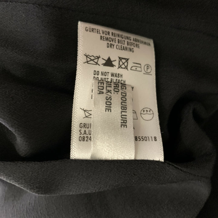 ESCADA Size 4 Black Silver Silk Blend Two Button Jacket