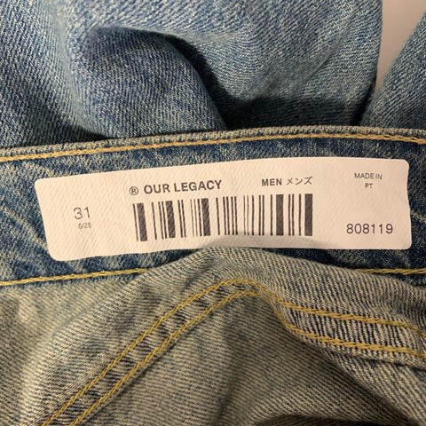 Jeans coupe décontractée en coton bleu OUR LEGACY Taille 31